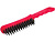 Корщетка стальная, красная пластиковая ручка, 275 мм, 4-х рядная Mos 38422