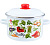 Кастрюля эмаль APPETITE "Veggies" 1RD221M, 5,5 л, с эмаль крышкой, с декором, цилиндр форма, бел