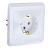 Розетка СУ 1-м с з/к 16А/250В  защ. шторки бел. ЭТЮД-LEXEL PC16-004B