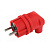 Вилка угловая каучук  ЭРА V9-RED 2P+PE 1х16А 220-240V красная IP44 4981 (Турция)