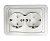 Роз. СУ 2 мест. ASD/InHome CLASSICO 16А бел. (земля, керам. осн.) 2128