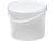 Ведро п/п 5л круглое с пласт ручкой, с белой крышкой, цв. прозр
