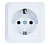 Розетка 1-м ОП Олимп 16А бел.c заземл. Universal O0028