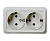 Роз. ОУ 2 мест.ASD/InHome BOLLETO 16А бел. (земля, пласт. осн.) 7128