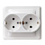 Розетка 2-м скр. уст. с з/к 16А/250В бел. ЭТЮД-LEXEL РС16-007В