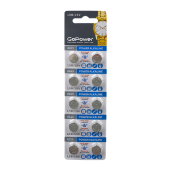 Batareyka_GoPower_G13_LR1154_LR44_357A_A76_BL10_Alkaline_1_5V_10_100_3600