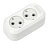 Колодка 2 гн. 10А 250В (корпус АБС-пластик, белая) SBE-10-2-00-N  Smartbuy 
