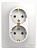 Розетка 2-ая 2P+E 16А/250В белый GLOSSA	GSL000124