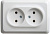 Розетка ОУ 2-м. бел. углов (пласт. осн.) PА16-105B Schneider Этюд