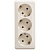 Розетка 3 мест. ОУ крем. (пласт. осн., земля) PA16-011K Schneider Этюд