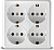 Розетка 4-м ОП Олимп с заземл. квадратбел. UNIVersal 1165