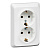 Розетка СУ 2-м. бел. новый (пласт. осн., земля) PC16-107B Schneider Этюд